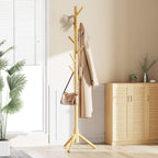 Sturdy Wooden Coat Tree with 8 Hooks 3