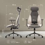 Suede Fabric Desk Office Chair High Back Ergonomic