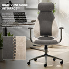 Suede Fabric Desk Office Chair High Back Ergonomic