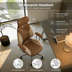 Suede Fabric Desk Office Chair High Back Ergonomic