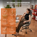 Suede Fabric Desk Office Chair High Back Ergonomic