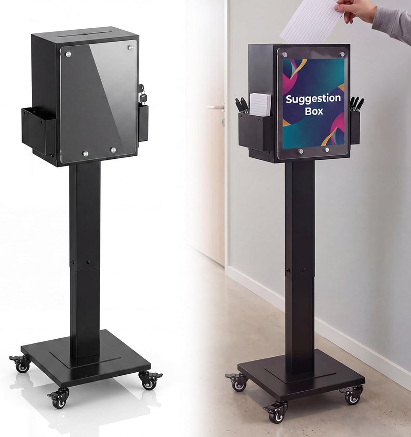 Suggestion Box with Stand Floor Standing Offering Lock