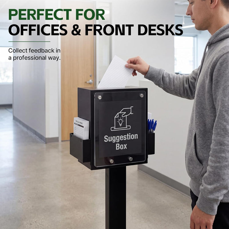 Suggestion Box with Stand Floor Standing Offering Lock