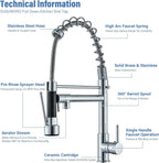 Suguword Commercial Kitchen Sink Mixer Tap with Two