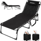 Sun Lounger with 5-Position Adjustable Backrest 180KG