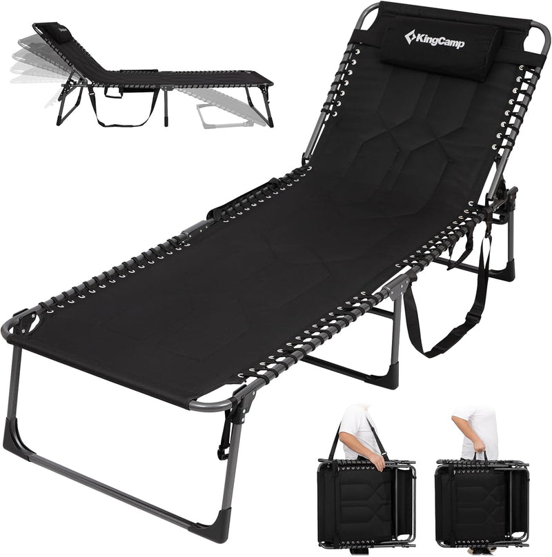 Sun Lounger with 5-Position Adjustable Backrest 180KG