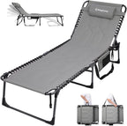 Sun Lounger with 5-Position Adjustable Backrest 180KG