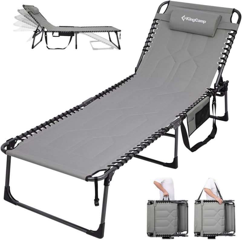 Sun Lounger with 5-Position Adjustable Backrest 180KG