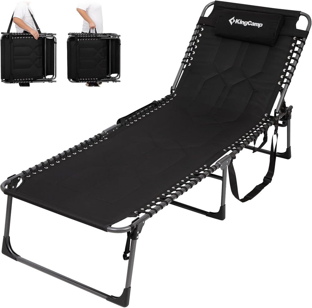 Sun Lounger with 5-Position Adjustable Backrest 180KG