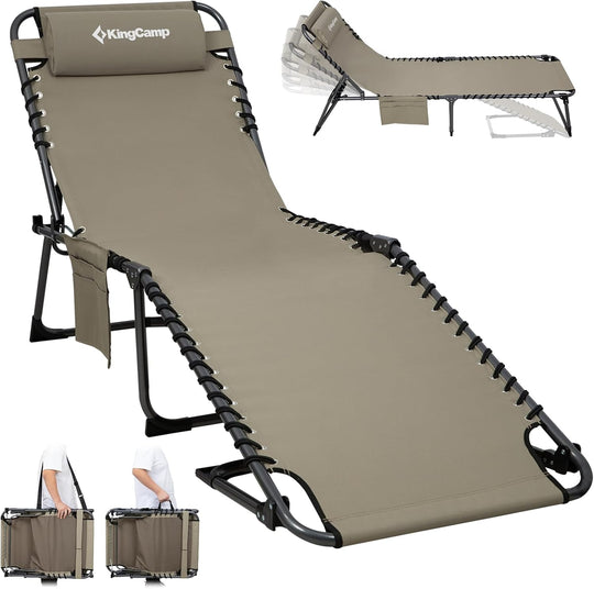Sun Lounger with 5-Position Adjustable Backrest 180KG