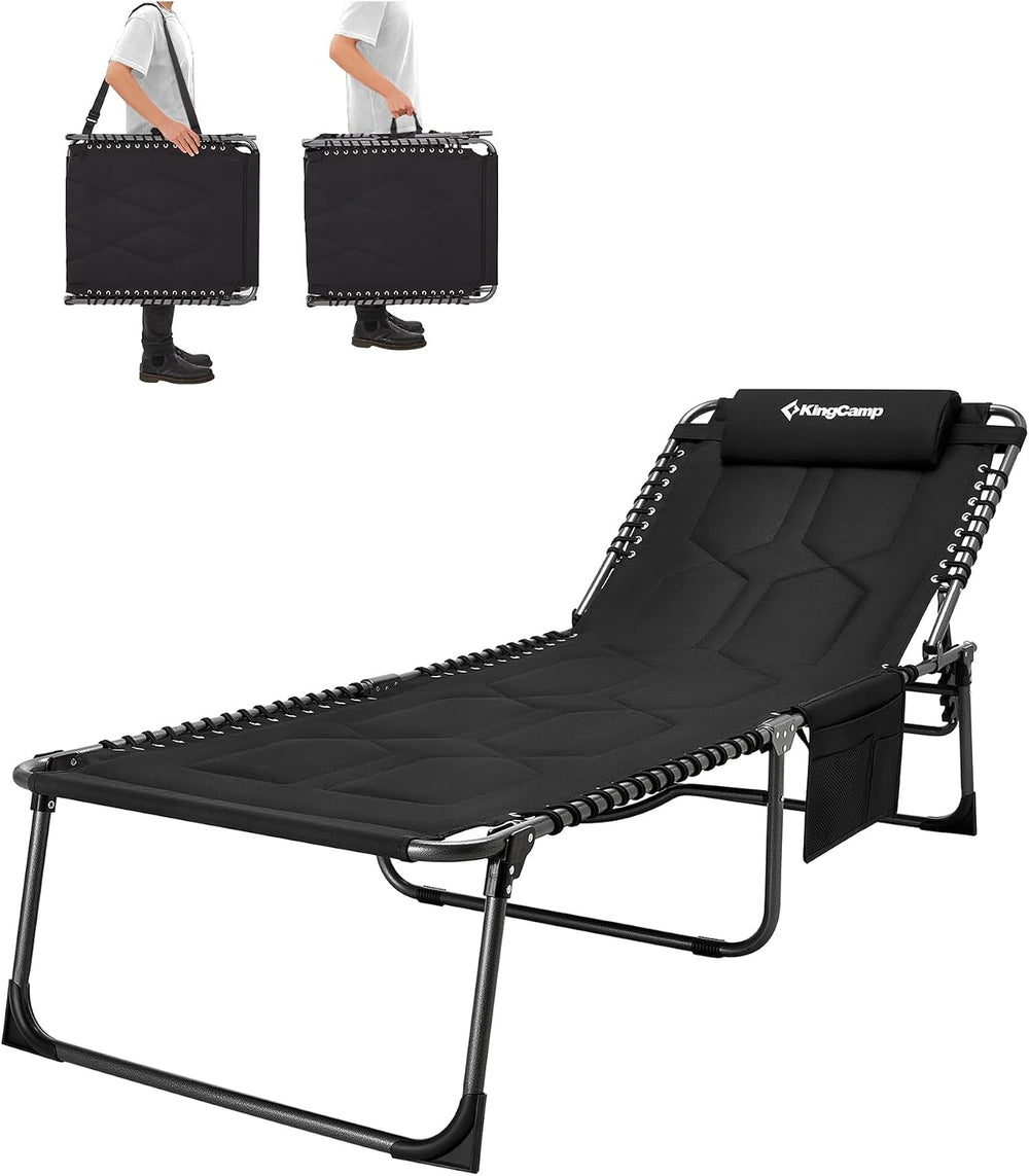 Sun Lounger with 5-Position Adjustable Backrest 180KG