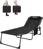 Sun Lounger with 5-Position Adjustable Backrest 180KG