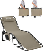 Sun Lounger with 5-Position Adjustable Backrest 180KG