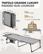 Sun Lounger with 5-Position Adjustable Backrest 180KG