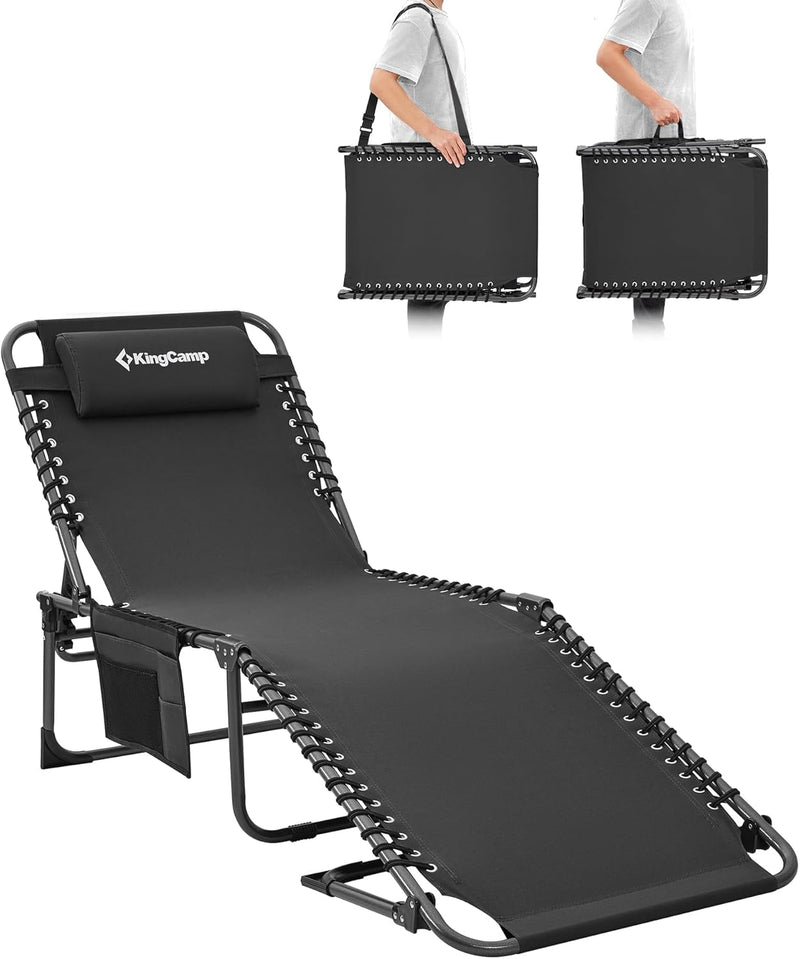 Sun Lounger with 5-Position Adjustable Backrest 180KG