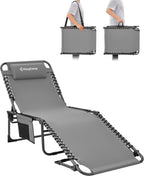 Sun Lounger with 5-Position Adjustable Backrest 180KG