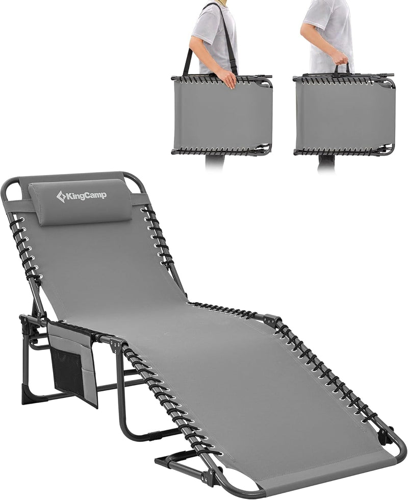Sun Lounger with 5-Position Adjustable Backrest 180KG