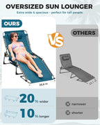 Sun Lounger with 5-Position Adjustable Backrest 180KG