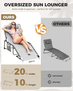 Sun Lounger with 5-Position Adjustable Backrest 180KG