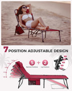 Sun Lounger with 5-Position Adjustable Backrest 180KG