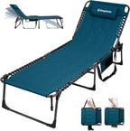 Sun Lounger with 5-Position Adjustable Backrest 180KG
