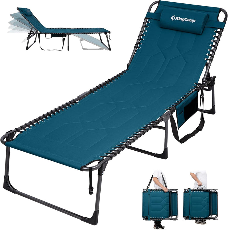 Sun Lounger with 5-Position Adjustable Backrest 180KG