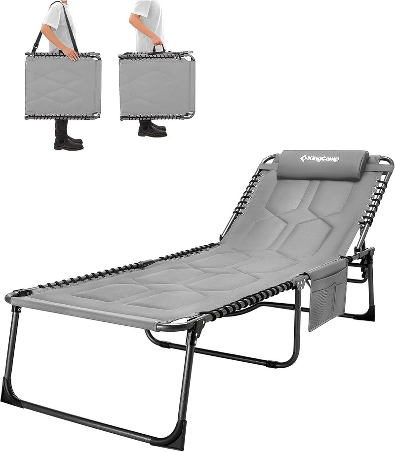 Sun Lounger with 5-Position Adjustable Backrest 180KG