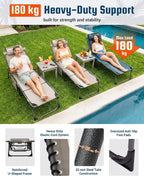 Sun Lounger with 5-Position Adjustable Backrest 180KG