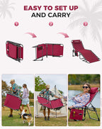 Sun Lounger with 5-Position Adjustable Backrest 180KG