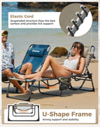 Sun Lounger with 5-Position Adjustable Backrest 180KG