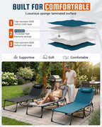 Sun Lounger with 5-Position Adjustable Backrest 180KG