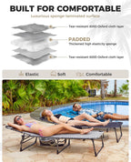 Sun Lounger with 5-Position Adjustable Backrest 180KG