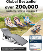 Sun Lounger with 5-Position Adjustable Backrest 180KG