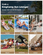 Sun Lounger with 5-Position Adjustable Backrest 180KG