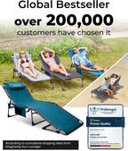 Sun Lounger with 5-Position Adjustable Backrest 180KG