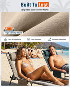 Sun Lounger with 5-Position Adjustable Backrest 180KG
