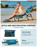 Sun Lounger with 5-Position Adjustable Backrest 180KG