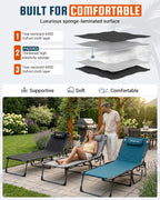 Sun Lounger with 5-Position Adjustable Backrest 180KG