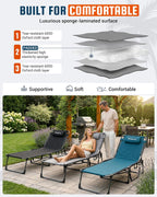 Sun Lounger with 5-Position Adjustable Backrest 180KG