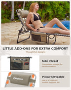 Sun Lounger with 5-Position Adjustable Backrest 180KG