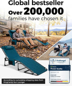 Sun Lounger with 5-Position Adjustable Backrest 180KG