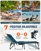 Sun Lounger with 5-Position Adjustable Backrest 180KG
