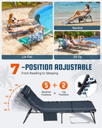 Sun Lounger with 5-Position Adjustable Backrest 180KG