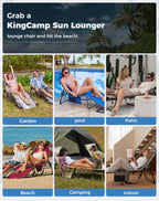 Sun Lounger with 5-Position Adjustable Backrest 180KG