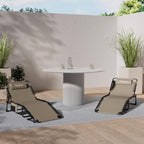 Sun Lounger with 5-Position Adjustable Backrest 180KG