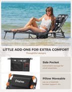 Sun Lounger with 5-Position Adjustable Backrest 180KG