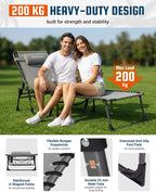 Sun Lounger with 5-Position Adjustable Backrest 180KG