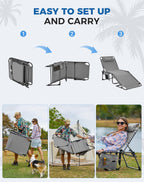 Sun Lounger with 5-Position Adjustable Backrest 180KG