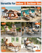 Sun Lounger with 5-Position Adjustable Backrest 180KG