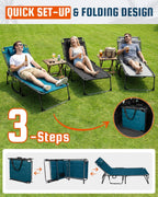 Sun Lounger with 5-Position Adjustable Backrest 180KG